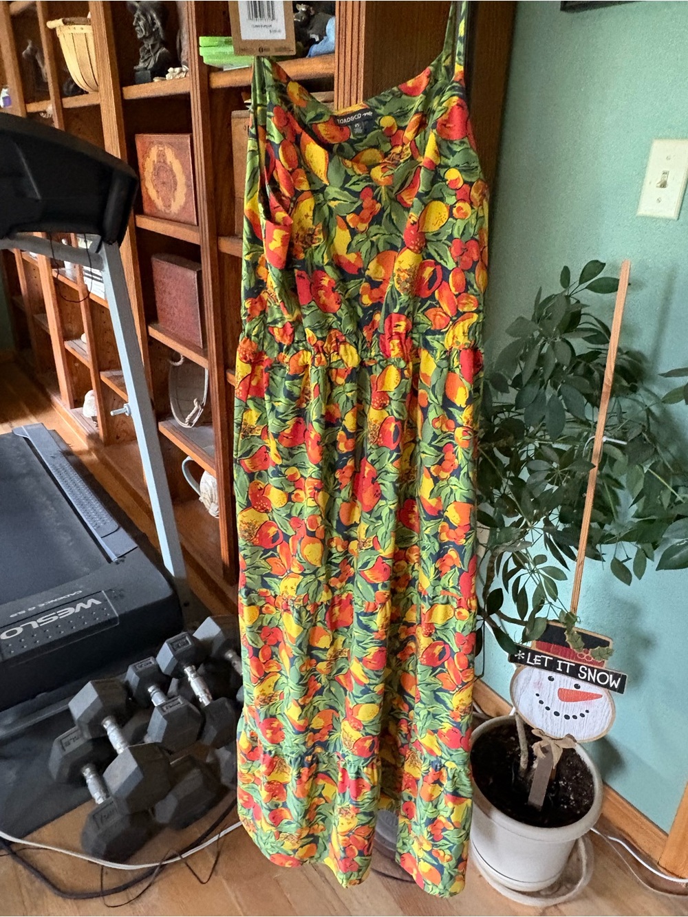 Toad&Co Tropical Fruit-Print Maxi Dress in Yellow & Green